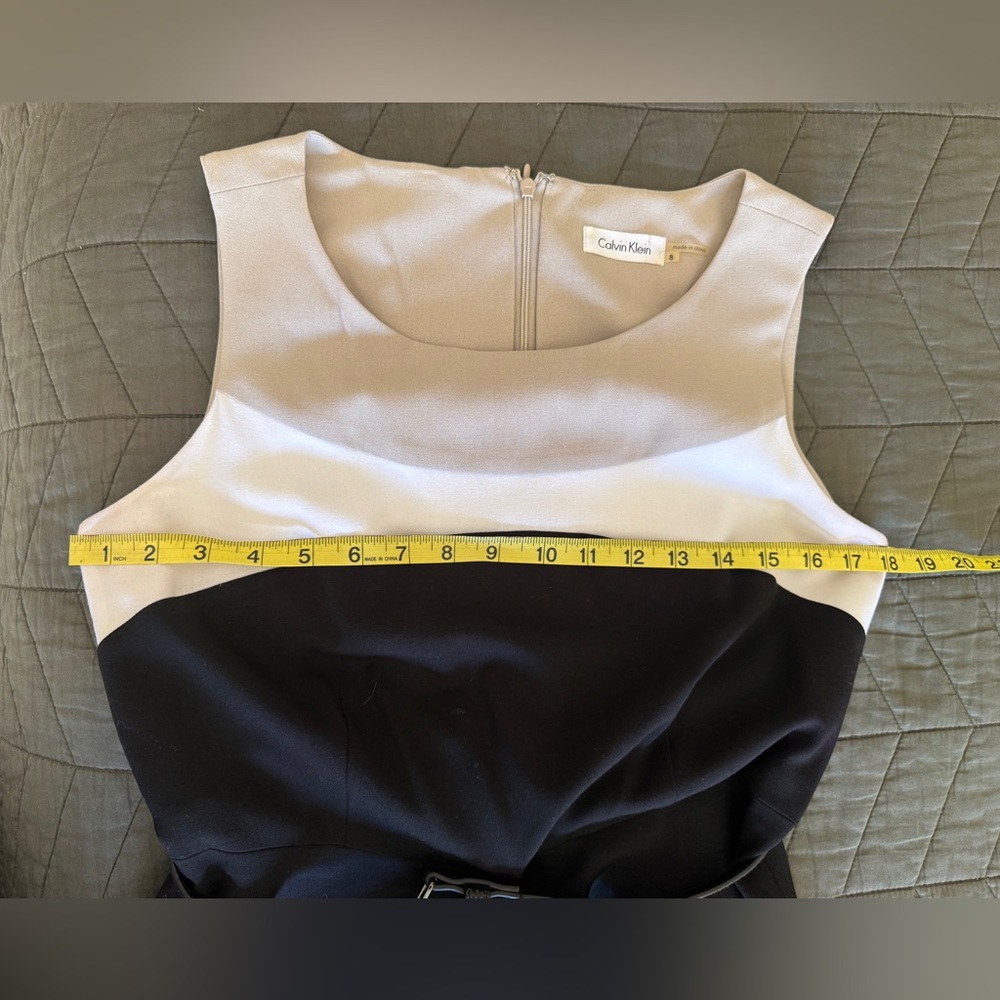 Calvin Klein Colorblock Sleeveless Dress in Black and Cream Size 8 - Picture 5 of 7